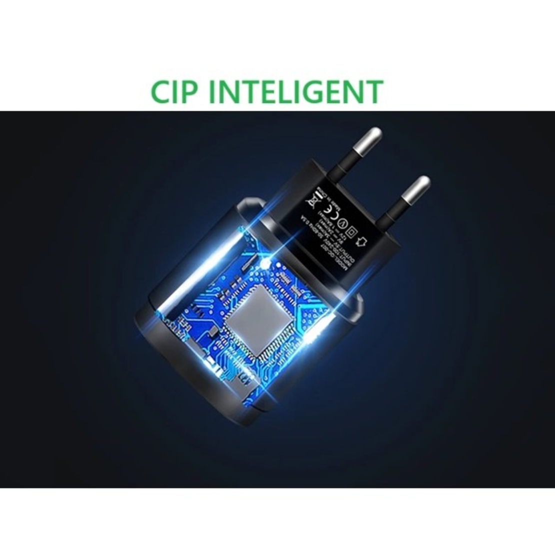 Incarcator Rapid QC3.0, Flippy, 3 Porturi USB, 2.1A, 18W, din ABS, Protectie Supraincalzire, Gama Macarons, Negru