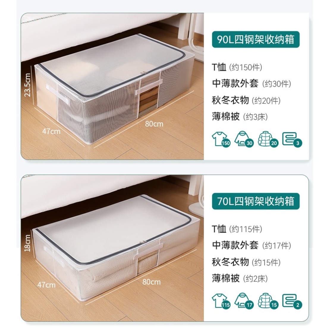 Cutie de Depozitare pentru Pantofi, Flippy, 60*30*21CM , din Plasa PVC Impermeabila si Cadru de Otel, Pliabila, Fermoar Bidirectional, Transparenta