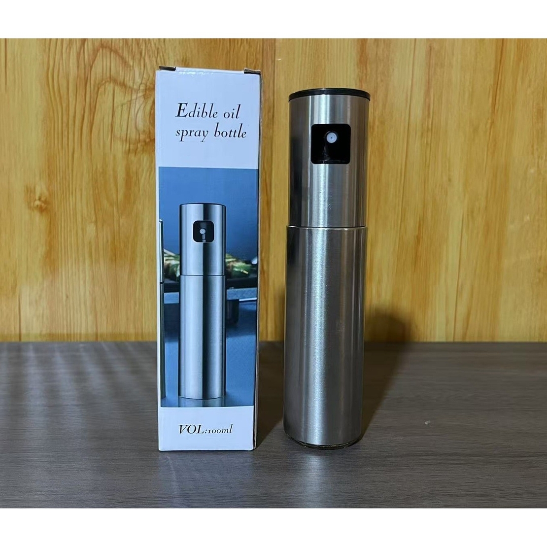 Pulverizator Ulei, Otet, Flippy, din Otel Inoxidabil, 100 ml, Reincarcabil, 18.3 x 4.3 cm, Argintiu