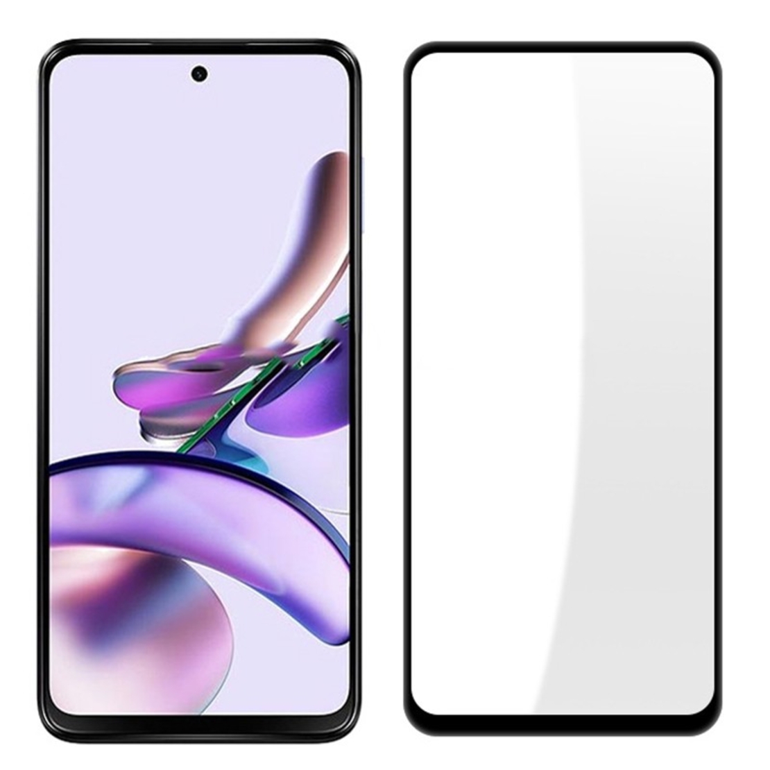 Folie Sticla Securizata pentru Motorola G13, Flippy, Compatibila cu Motorola Moto g13, Full Glue, Margini Negre, Transparent