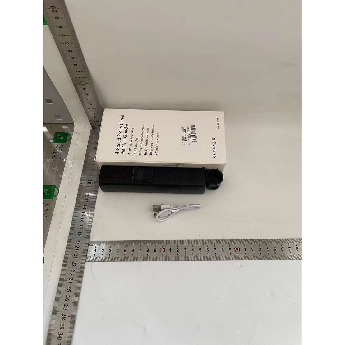 Pila Electrica pentru Animalute de Companie, Flippy, Incarcare USB, Laser pentru Joaca, Capac Impotriva Prafului, Display Electronic, 15 x 3 cm, Mai Multe Viteze, Negru
