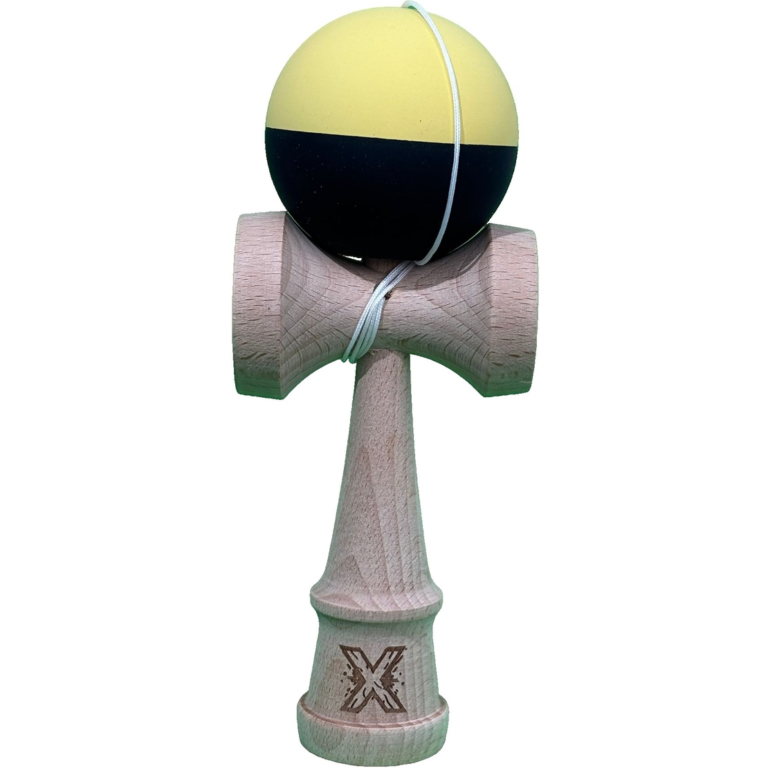 Kendama X Originala, Flippy, 18 cm, Profesionala, +9 Ani, din Lemn, Model 2 Culori, Galben/Negru