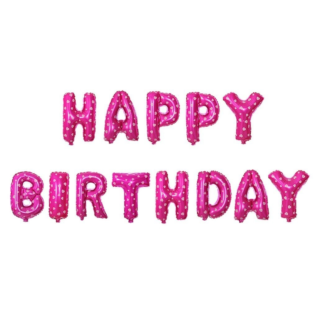 Set 13 Baloane Folie, Flippy, Tip Ghirlanda, Model Happy Birthday, 40 cm, Roz