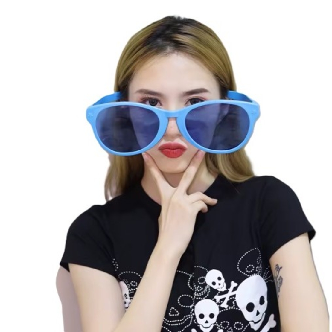 Ochelari Deghizare, Flippy, Marime Exagerata, din Plastic, 26 x 9 cm, Albastru