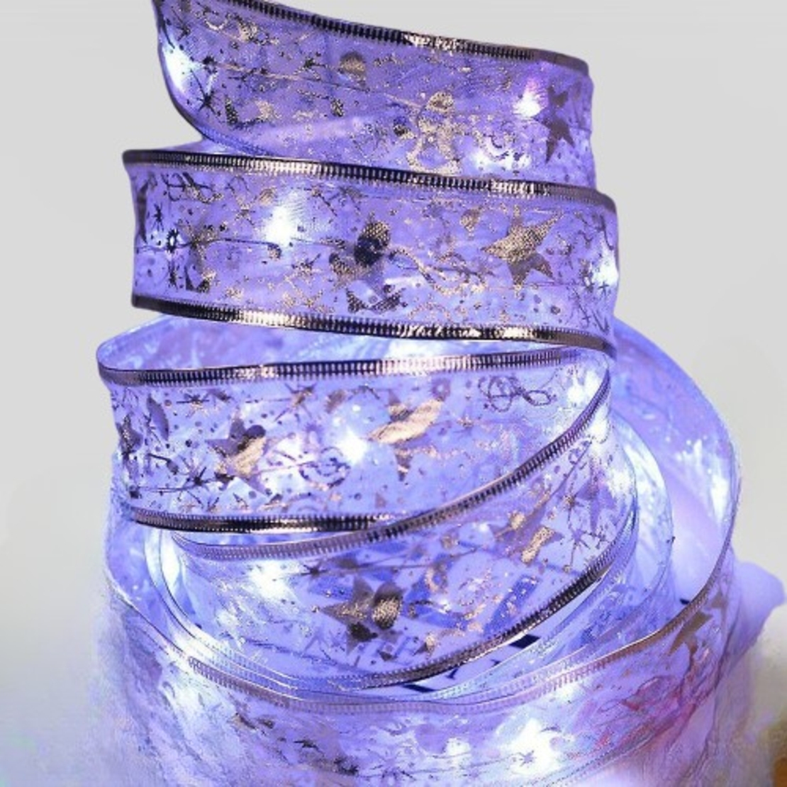 Panglică LED de Crăciun Flippy Aurie, lungime 20 m , 200 LED-uri, Baterii, Alb rece