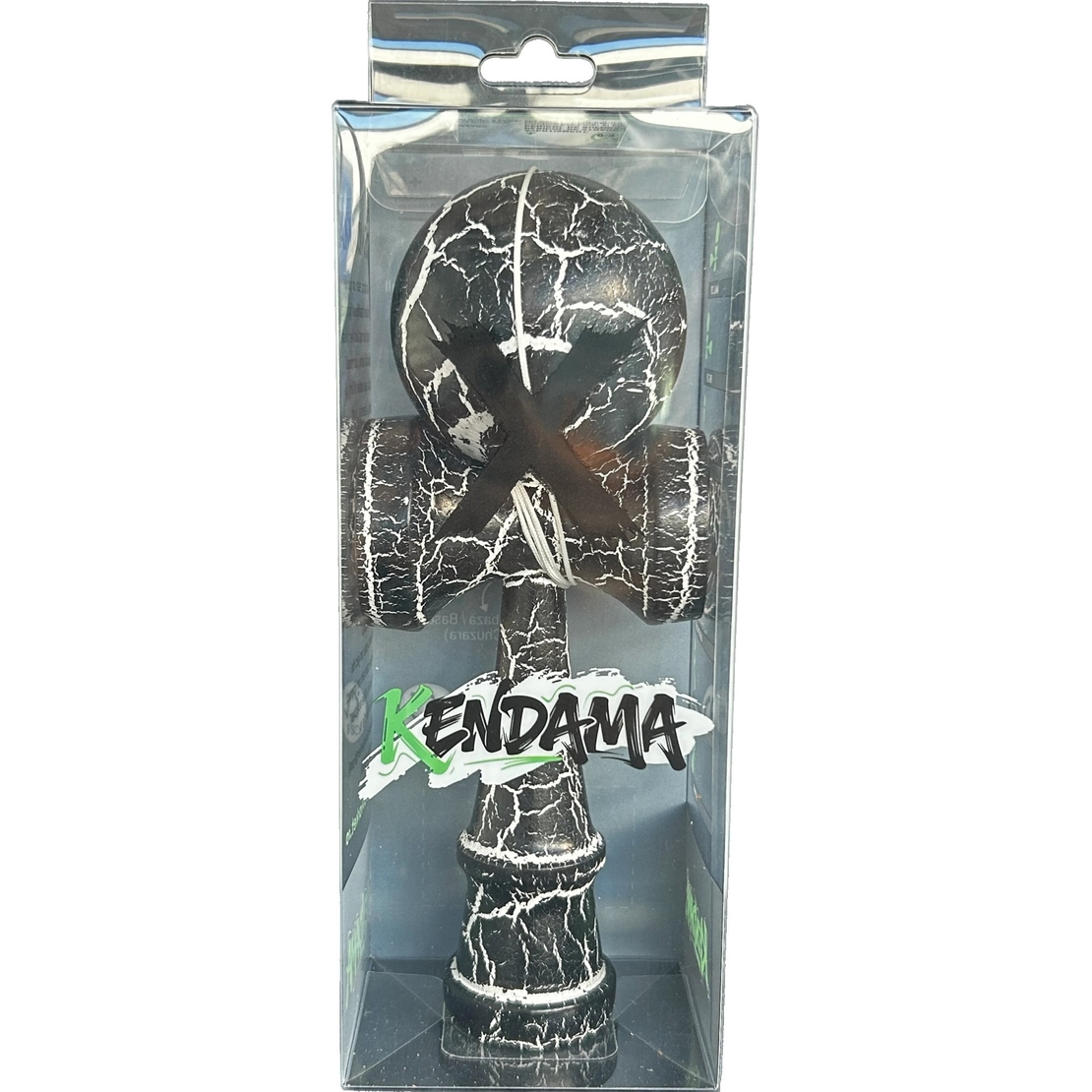 Jucarie Profesionala Kendama, Flippy, din Lemn, 18 cm, Negru/Alb