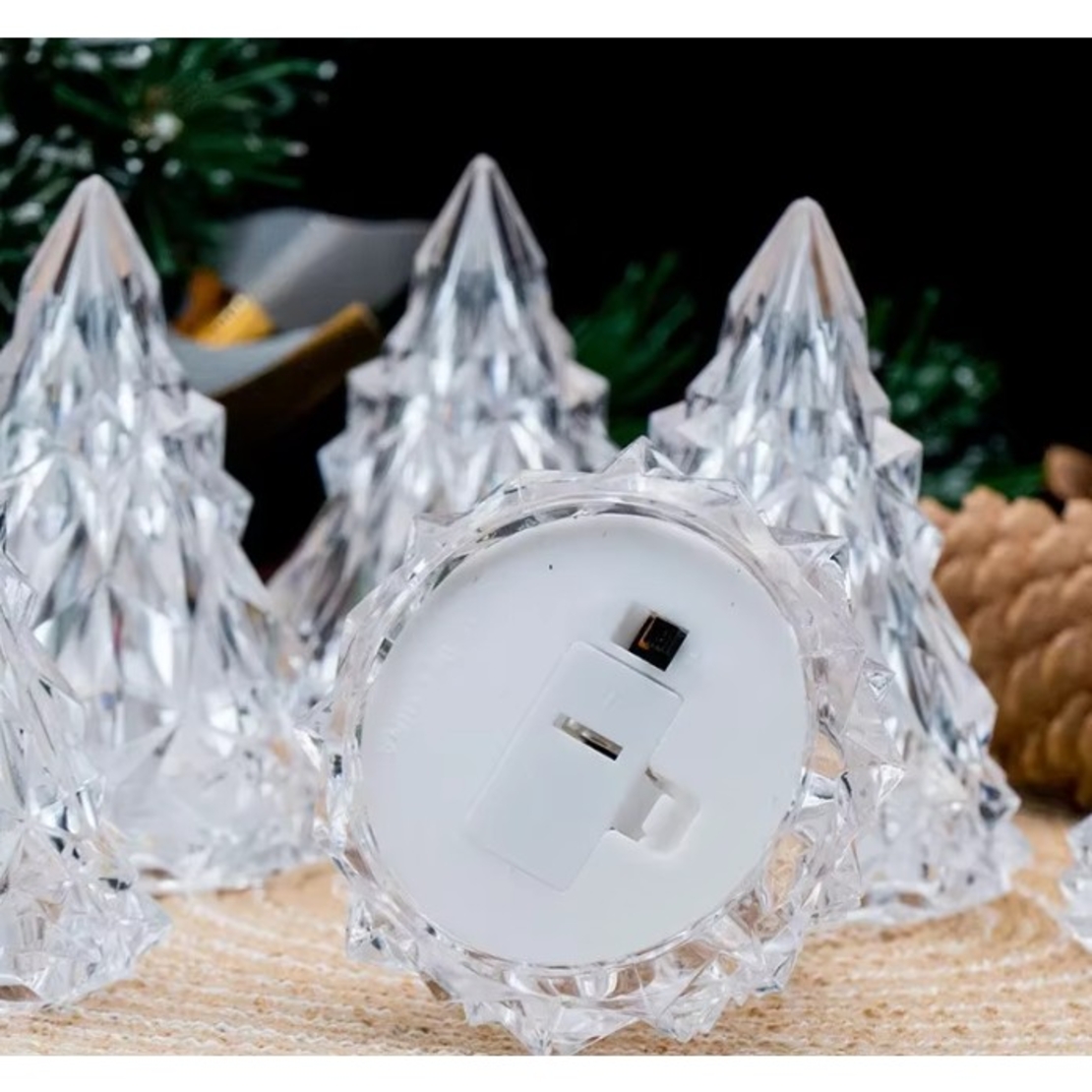 Lampa de Veghe, Flippy, Model IceBerg, cu Baterii, Lumina Rece, Transparent, 6.5x8 cm