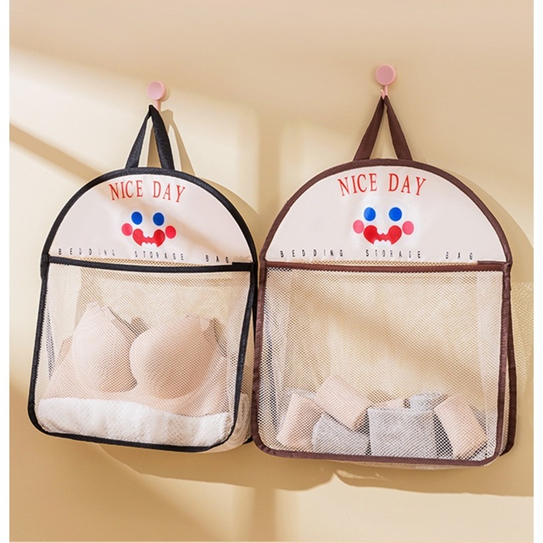 Geanta de Depozitare, Flippy, Tip Saculet, de Agatat, Multifunctionala, din Plasa, 40 x 10 x 44 cm, Negru