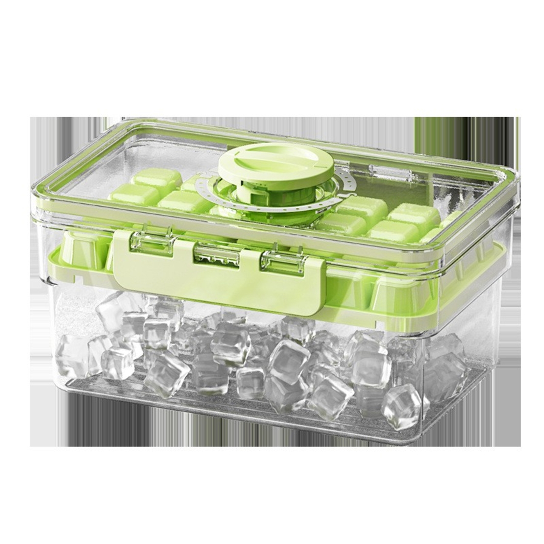 Forma de Gheata, Flippy, Doua Straturi, Inchidere Etans, din PP+PET, 19 x 12 x 9.5 cm, Verde
