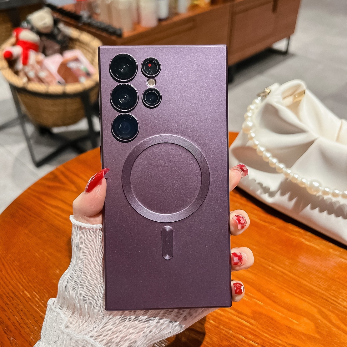 Husa de protectie Flippy, cu incarcare Wireless, Tehnologie Magsafe, pentru  Samsung Galaxy S23 Plus , Mov