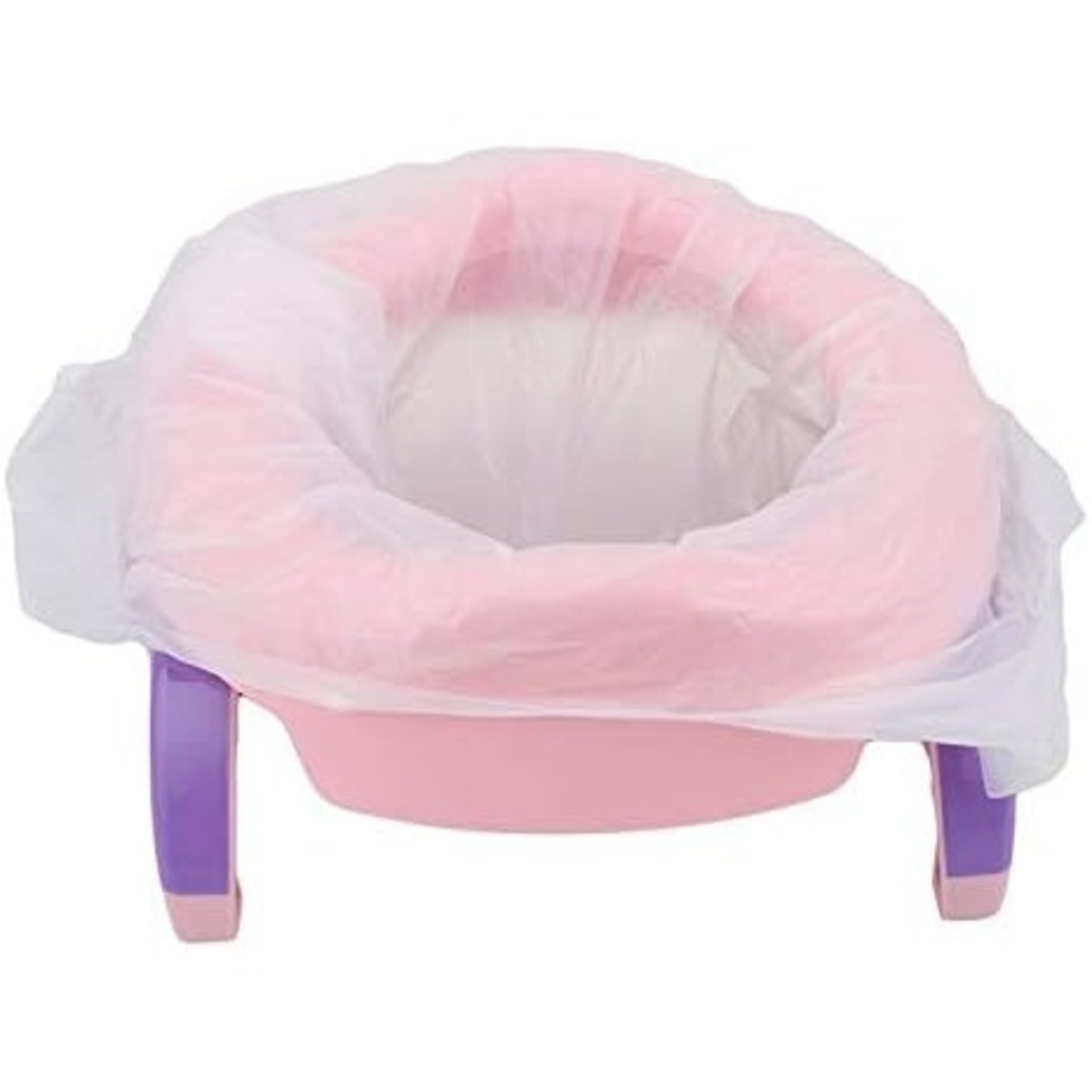 Olita Portabila 2 in 1, Flippy, Olita + Capac de Toaleta, din Plastic, Diametru 21 cm, Roz