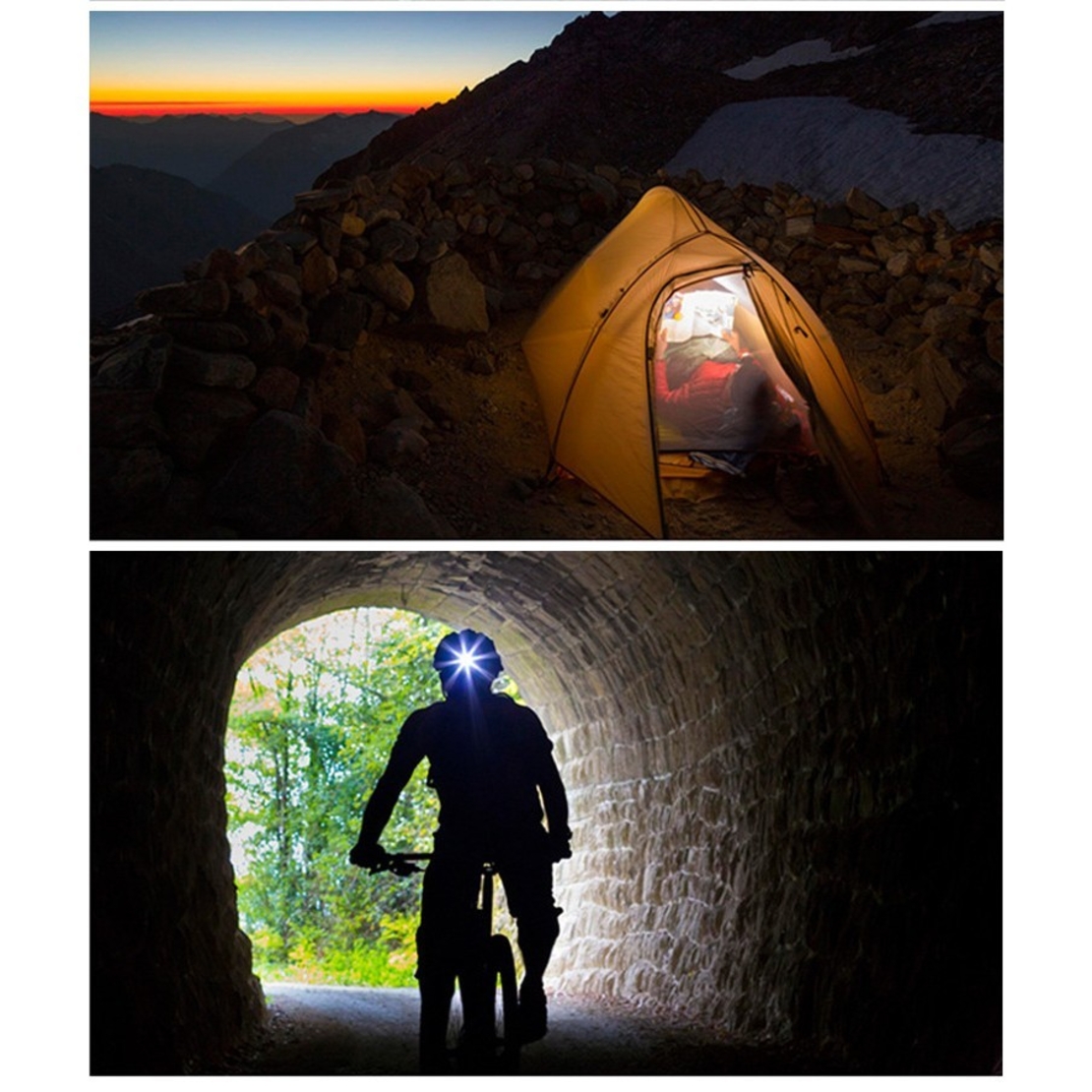 Lanterna LED de Montat pe Cap, Flippy, cu Raza Lunga de Zoom, Reincarcabila USB, Far Telescopic, Rezistent la Apa, Reglabil, pentru Pescuit in Aer Liber, Camping, Lumina Puternica, Lanterna, 7.5x5.8x5.5 cm, Gri