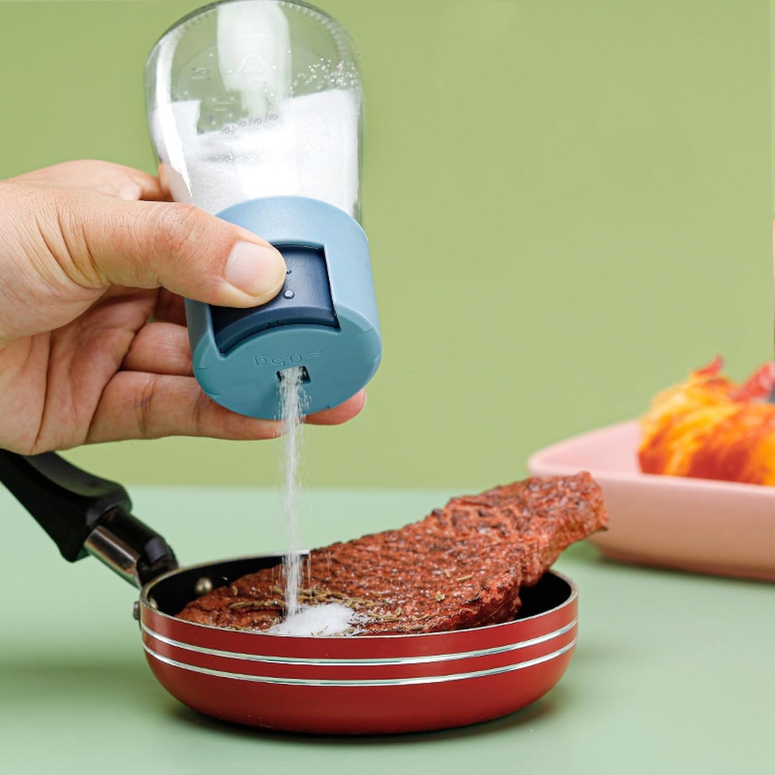 Dozator Condimente, Flippy, din Stilca, 180 ml, Rezistenta la Umidiate, 11.3 x 6.4 cm, Masura 5g, Albastru