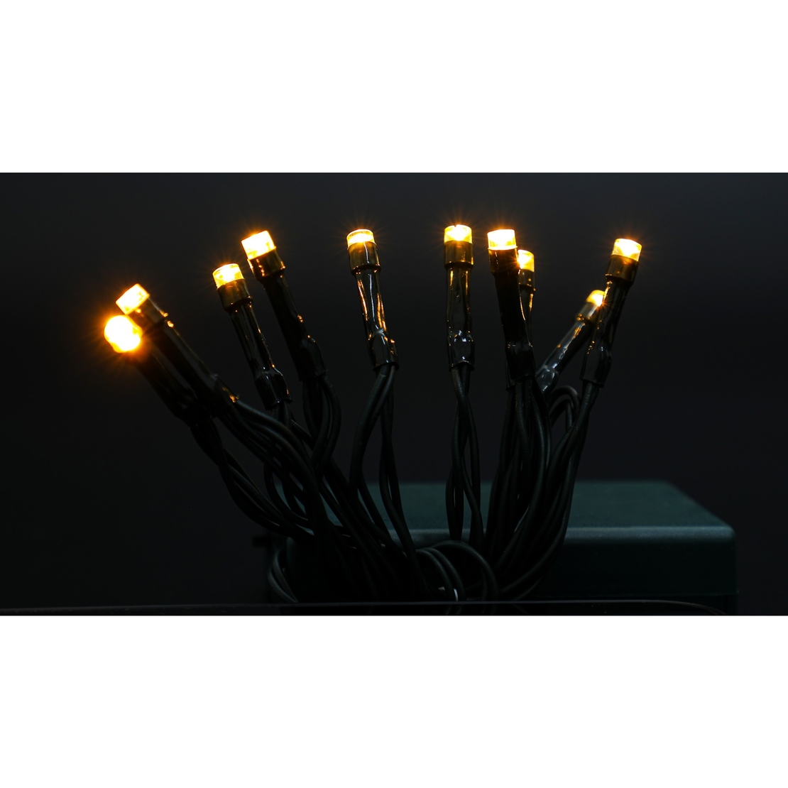 Instalatie de Craciun cu Baterii Tip Liniar, 2 jocuri de lumini, Fir Verde 1 m 10 LED -uri, Alb Cald