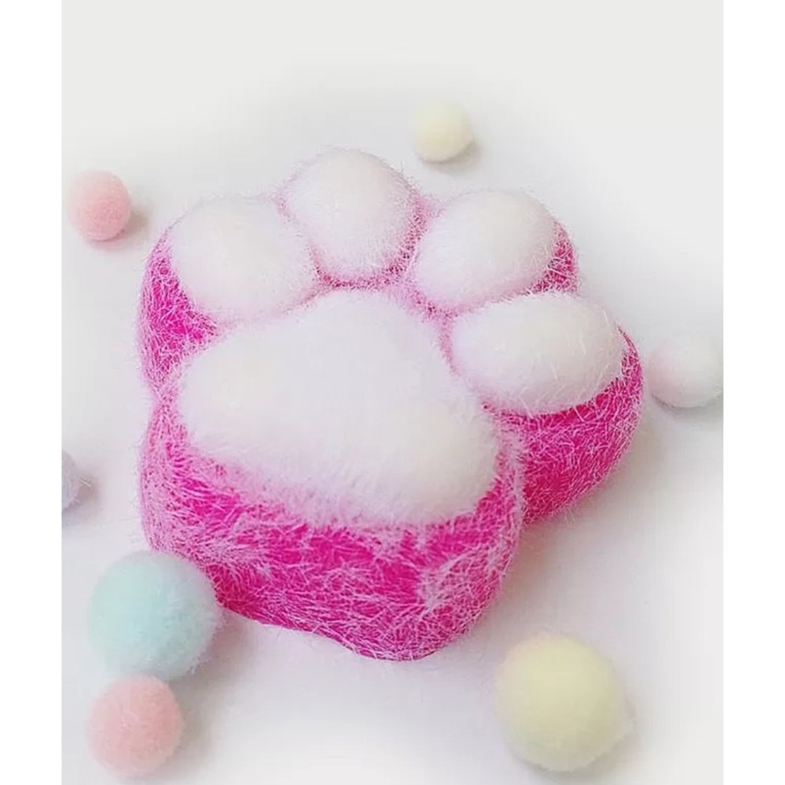 Jucarie Interactiva Squishy, Flippy, Model Cat Paw, Squeeze Pinch Family, Revenire Lenta, din TPR, +3 Ani, 7.5 cm, Textura Puf, Roz