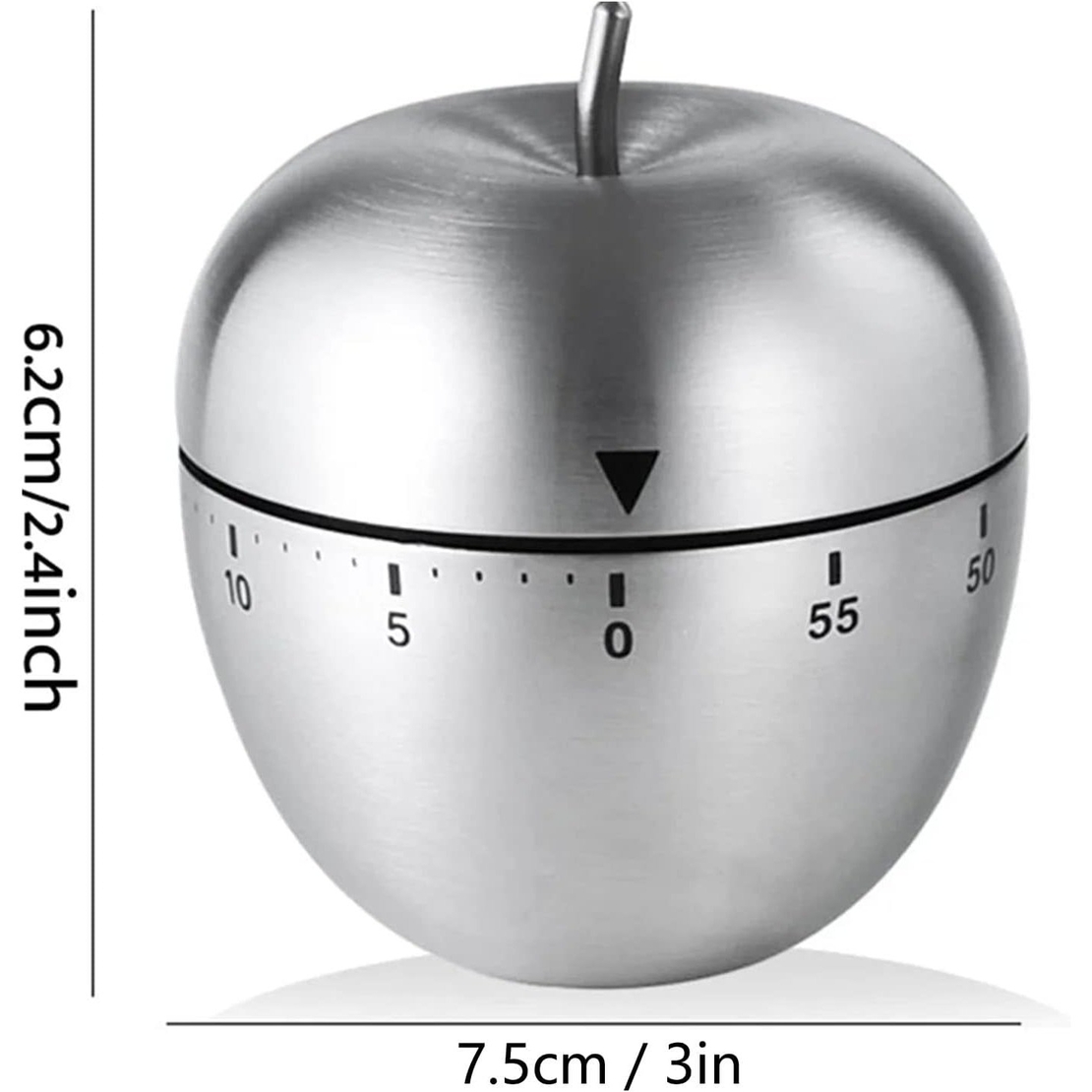 Cronometru de Bucatarie, Flippy, Mecanic, Forma de Mar, din Otel Inoxidabil, 60 min Timer, 7.5 x 6.2 cm, Argintiu