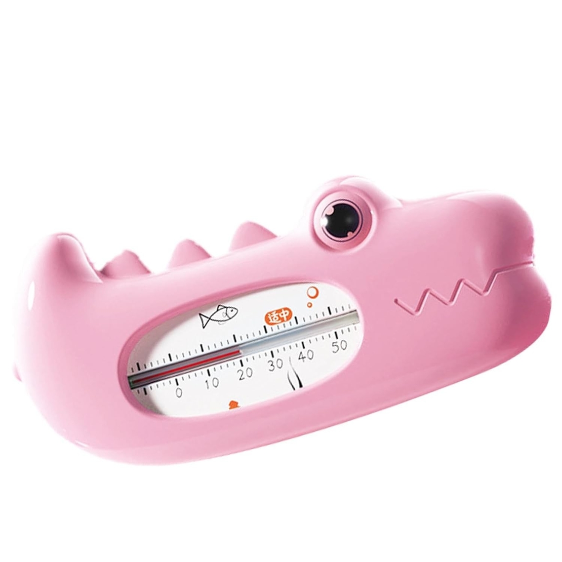 Termometru pentru Baie, Flippy, Plutitor, Rezistent la apa, Multifunctional, Model Crocodil, 2.7x6.5x3.7 cm, Roz
