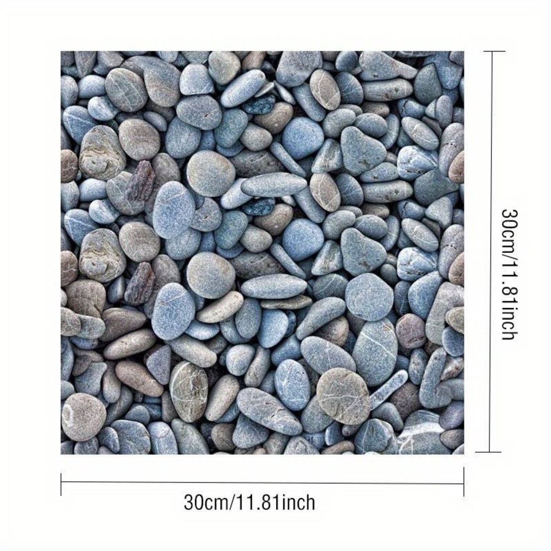 Set 10 x Placi Tapet Autocolant 3D cu Imitatie de Pietre Mici, pentru Perete Bucatarie Sufragerie, Usor de Curatat, Rezistent la Apa, Autoadeziv, 30x30 cm, Gri