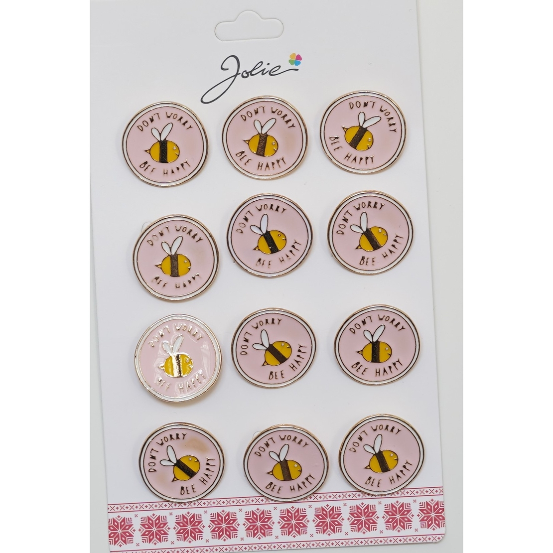 Set 12 Brose Martisor pentru Copii Albina Don`t Worry Bee Happy