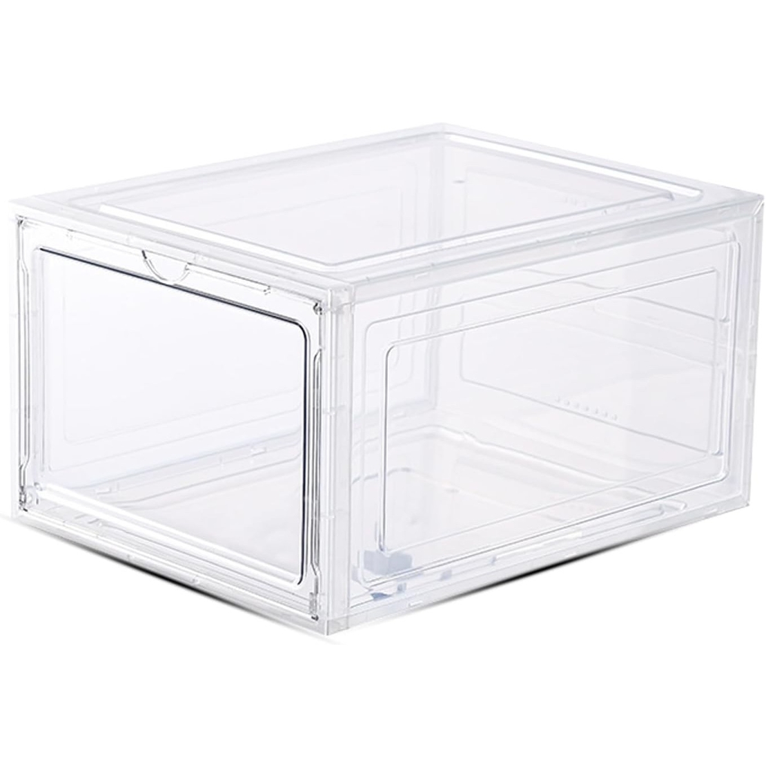 Organizator de Pantofi, Flippy, din PP+ABS, Usa Frontala Magnetica, Rezistenta la Praf, Anti-Oxidare, Utilizare Multipla, 36 x 28 x 21 cm, Transparent