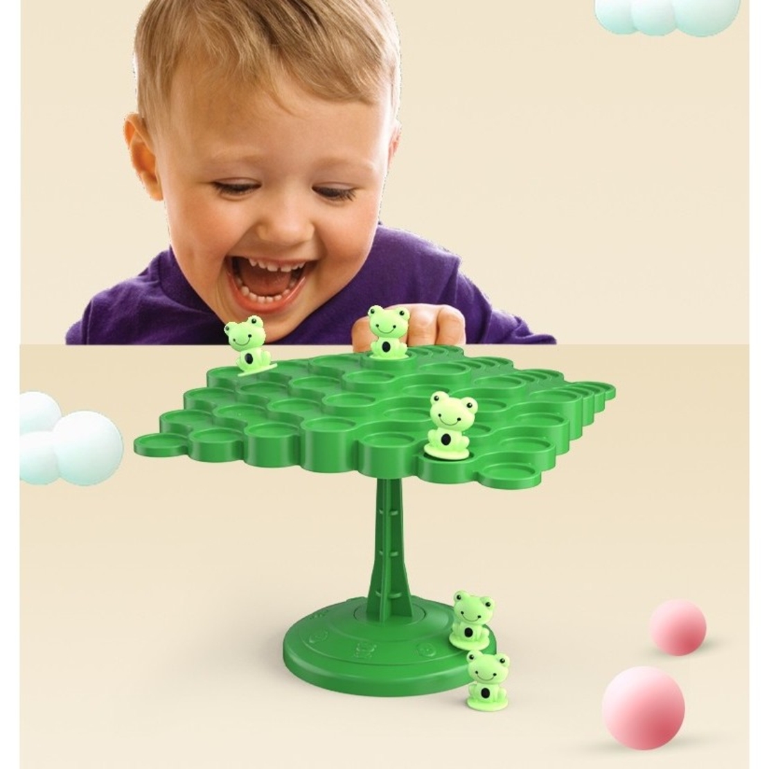 Joc Interactiv, Flippy, Broaste in Echilibru, +3 Ani, din Plastic, 50 de Pioni, Placa de Echilibru, Roata cu Pedepse, Zar, 14 x 7 x 14 cm, Verde