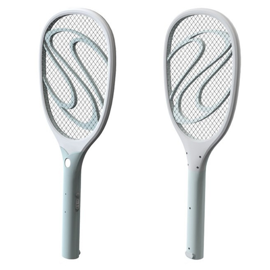 Paleta Electrica pentru Tantari, Muste sau Insecte LED, Flippy, Reincarcabila, Incarcare USB, Plastic, Casa si Gradina, Anti-insecte, Alb-Albastru