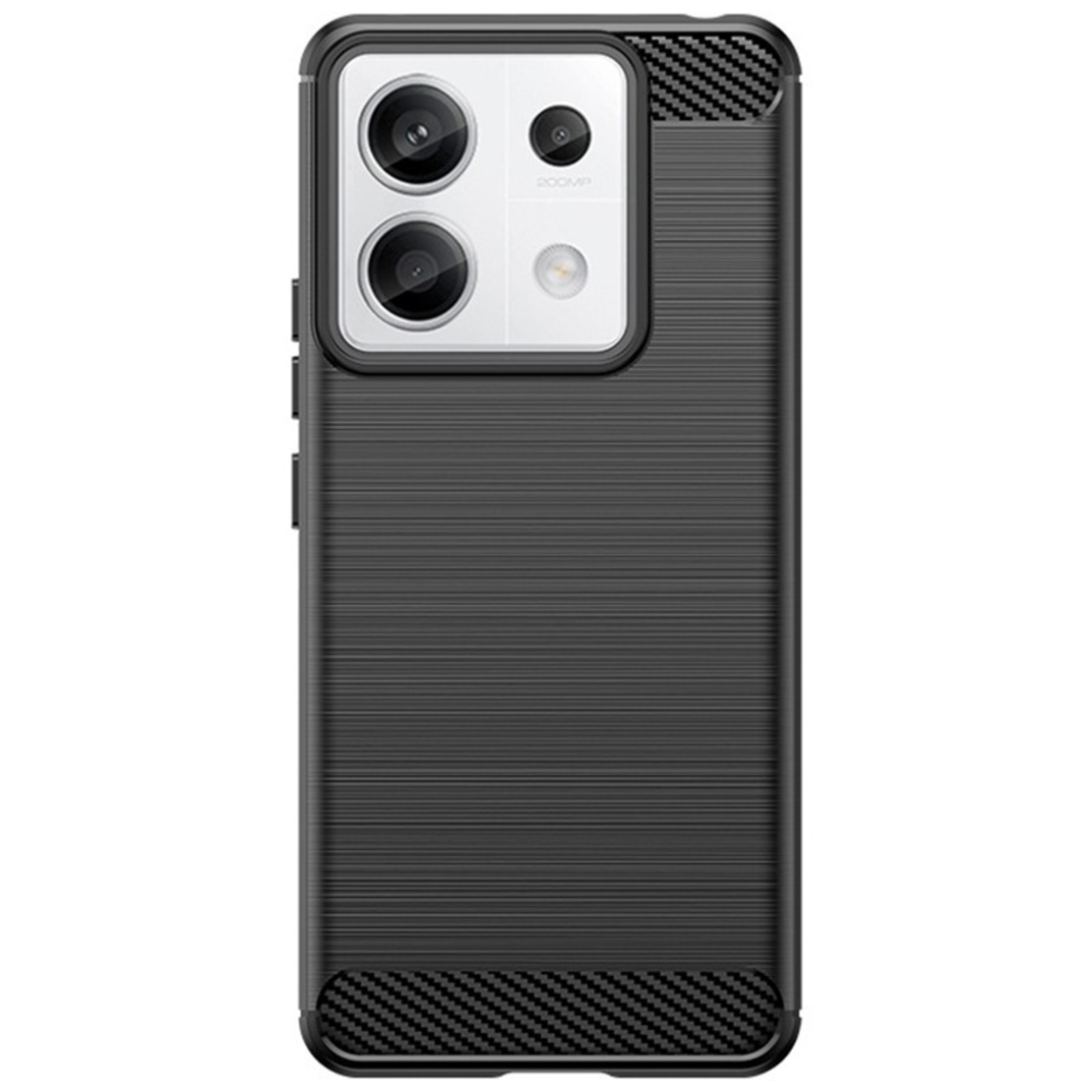 Husa de Protectie pentru Xiaomi Redmi Note 13 Pro, Flippy, Protectie 360, din TPU cu element de Carbon, Anti Alunecare, 1.8 mm, Negru