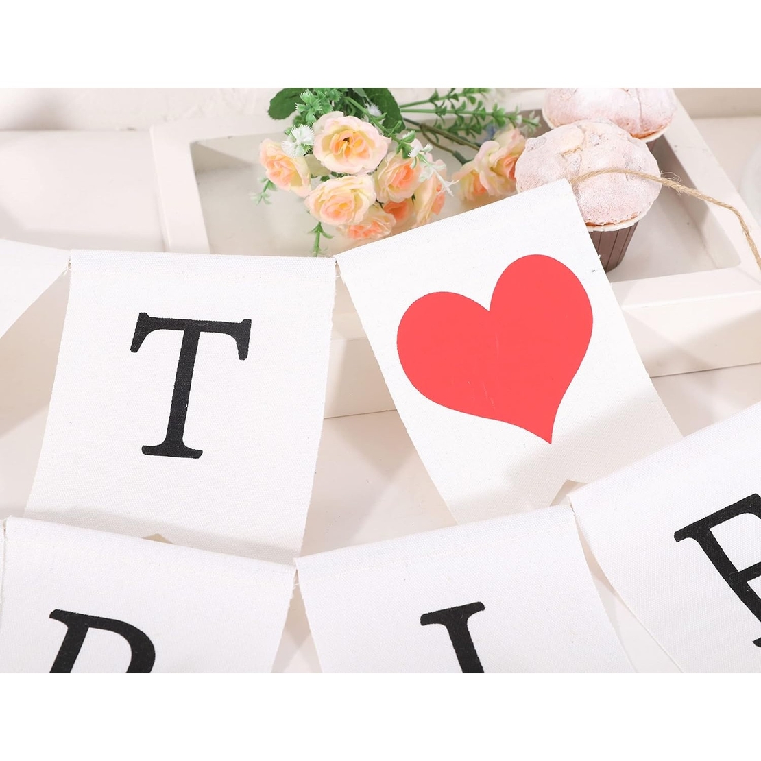 Banner Decorativ, Flippy, Model Just Married, Tematica Nunta, Alb-Negru