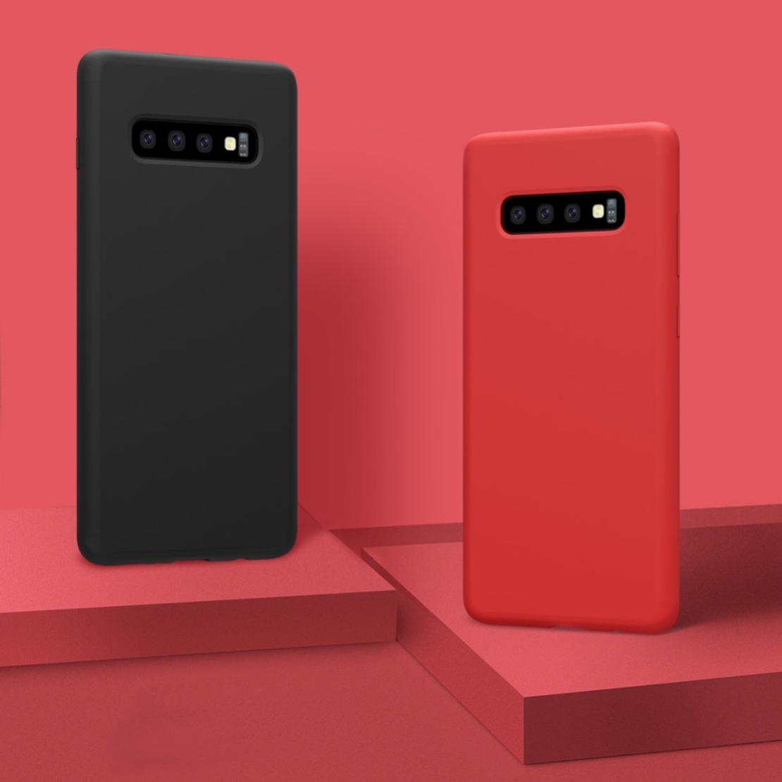 Husa protectie compatibila cu Samsung S10 Liquid Silicone Case Negru
