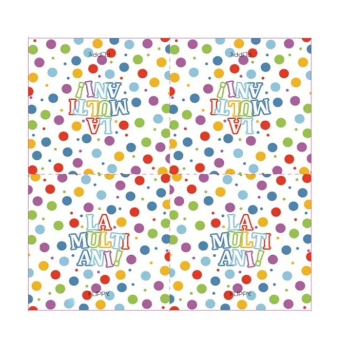 Set 20 Servetele de Masa, Flippy, Colectia LA MULTI ANI, 33 x 33 cm, din Hartie, Multicolor