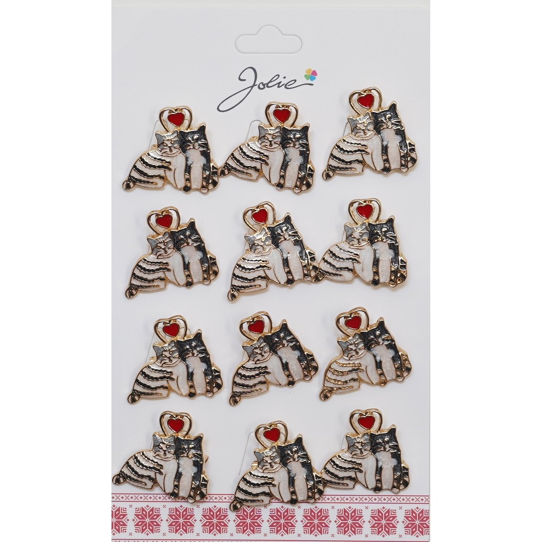 Set 12 Brose Martisor Primavara Cuplu Pisici