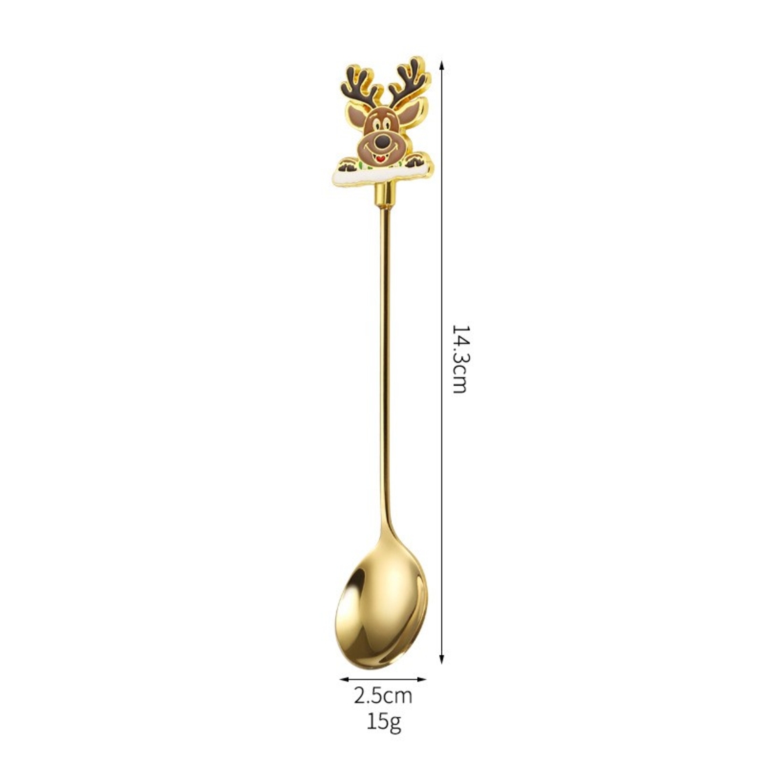 Set 4 Lingurite, Flippy, Tema Craciun, Model Carry The Merry, 4 Modele, din Otel Inoxidabil, 19.5 x 16 x 2 cm, Multicolor