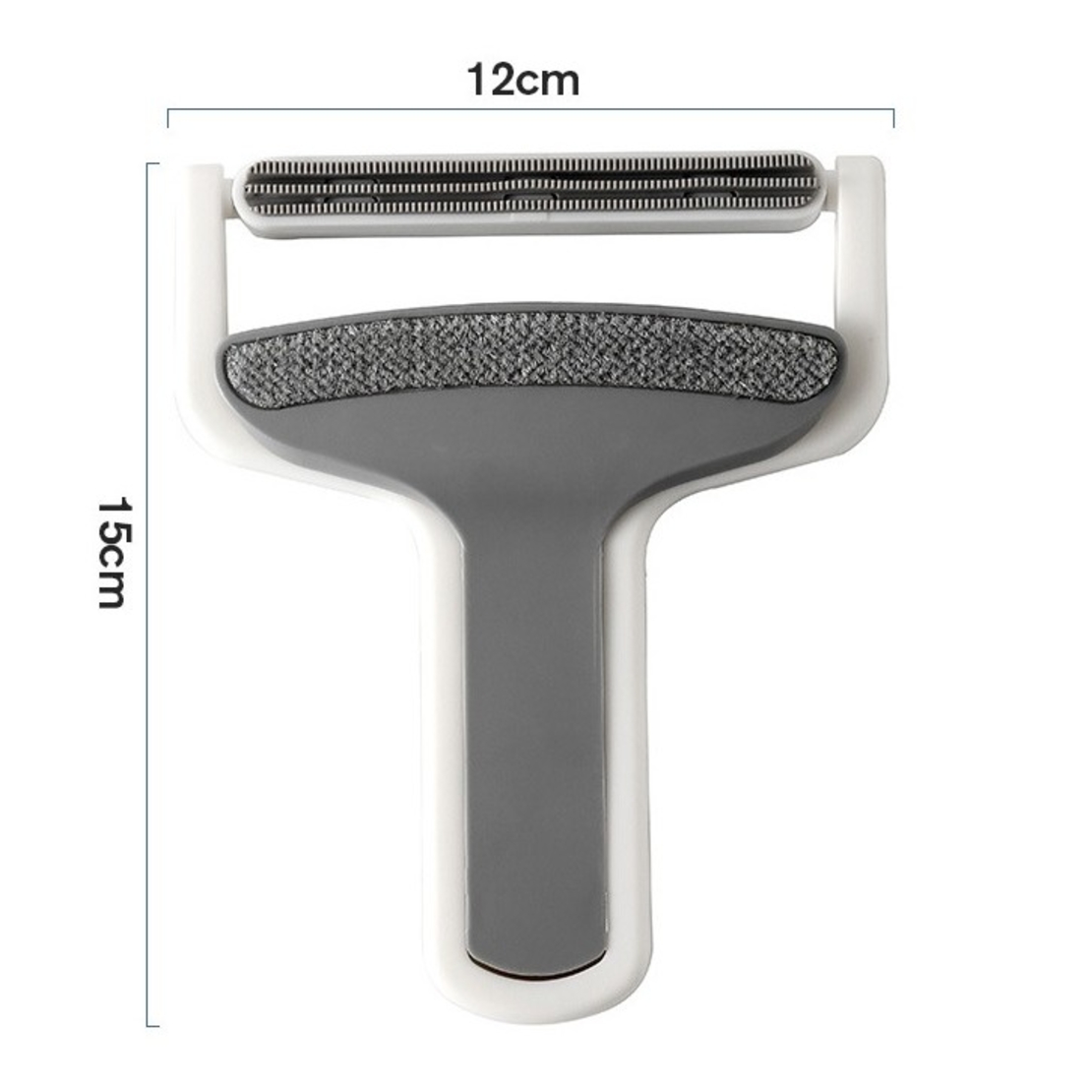 Perie de Indepartarea a Parului si Scamelor, Flippy, 12 x 15 cm, Maner Confortabil, Alb/Gri