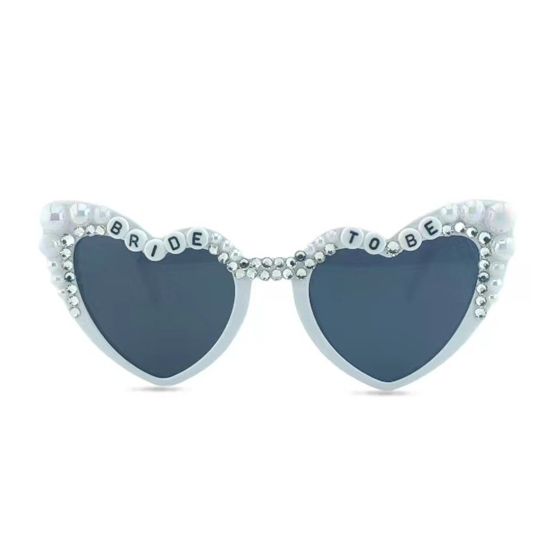 Ochelari Decorativi, Flippy, Model Bride to Be, cu Perle, pentru Nunta, din PC, 15.3 x 5.7 x 14.5 cm, Alb