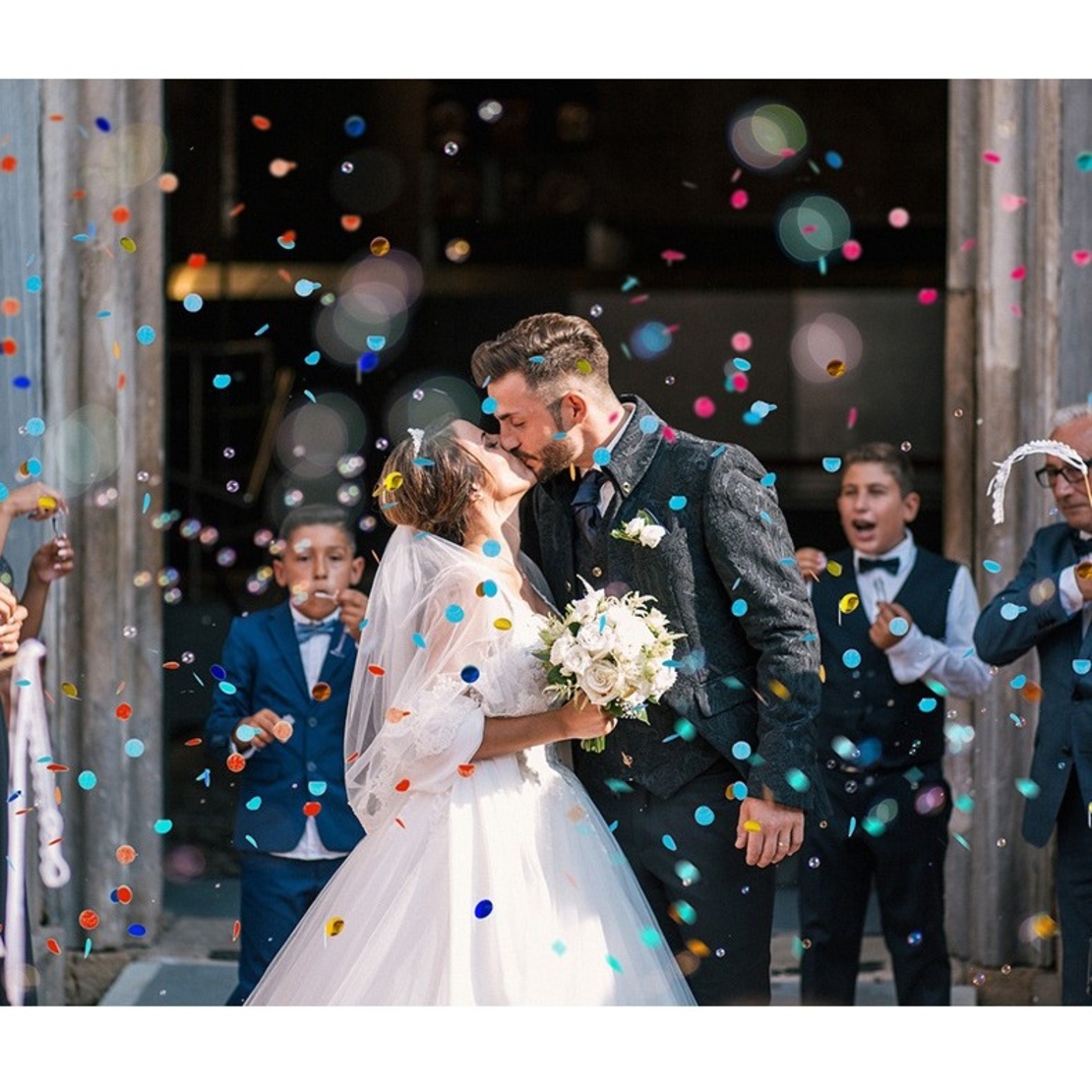 Tun de Confetti, Flippy, Best Wishes 11 x 4 cm, Model Buline din Hartie si Folie, Mov