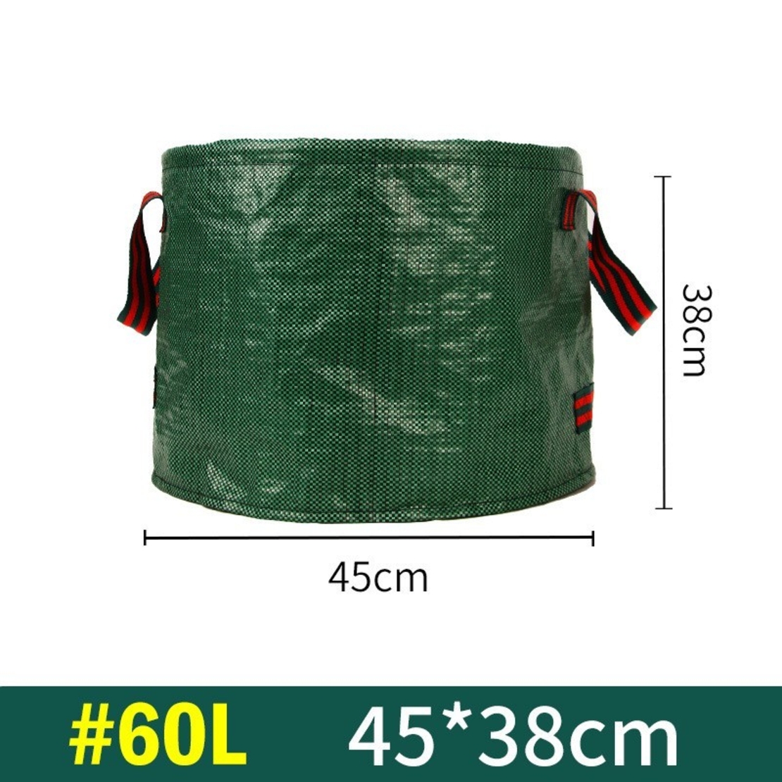 Sac de Colectare a Frunzelor, Flippy, Cos Sac pentru Gradina, Sac de Depozitare a Frunzelor, 45 x 38 cm, 60 l, Verde