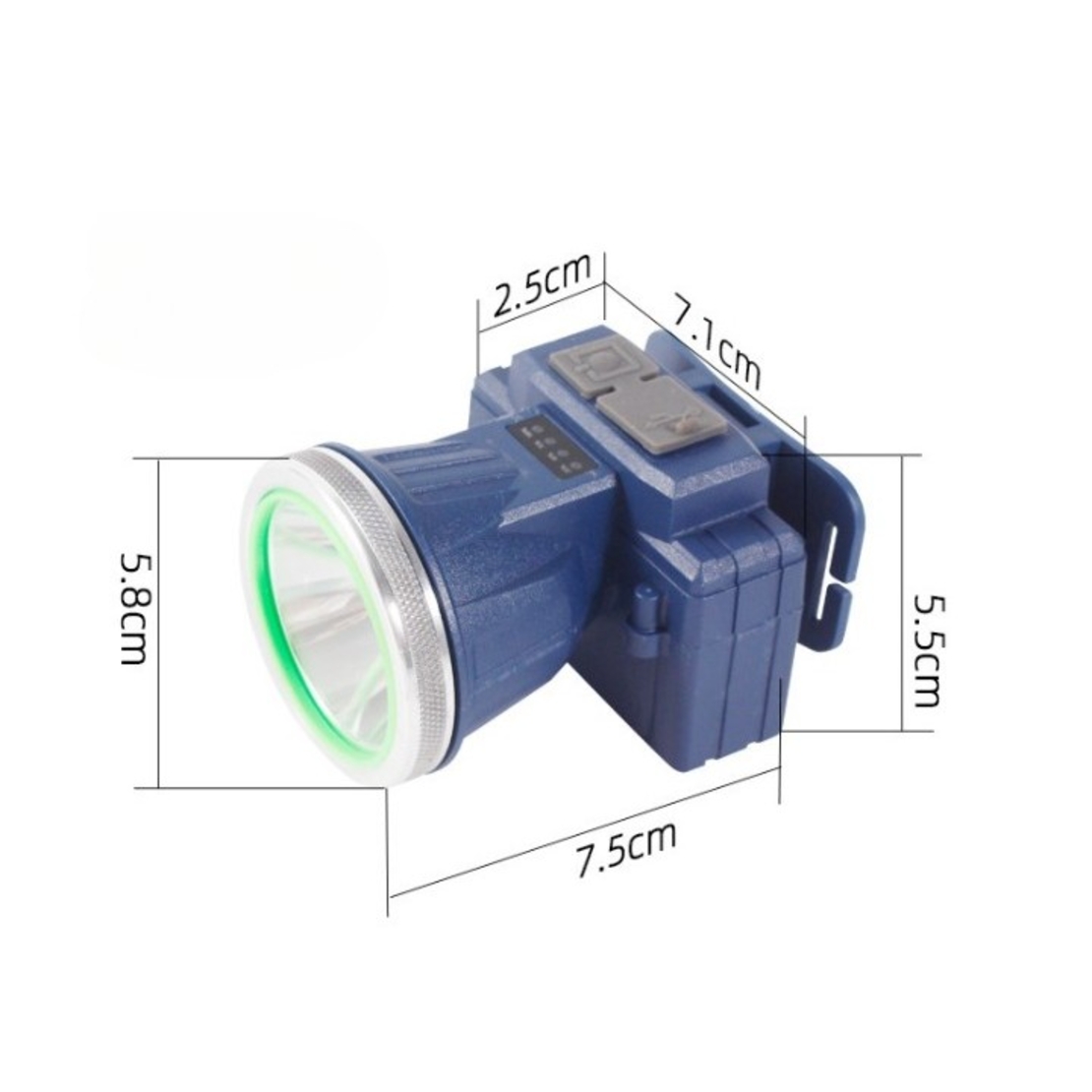 Lanterna LED de Montat pe Cap, Flippy, cu Raza Lunga de Zoom, Reincarcabila USB, Far Telescopic, Rezistent la Apa, Reglabil, pentru Pescuit in Aer Liber, Camping, Lumina Puternica, Lanterna, 7.5x5.8x5.5 cm, Albastru