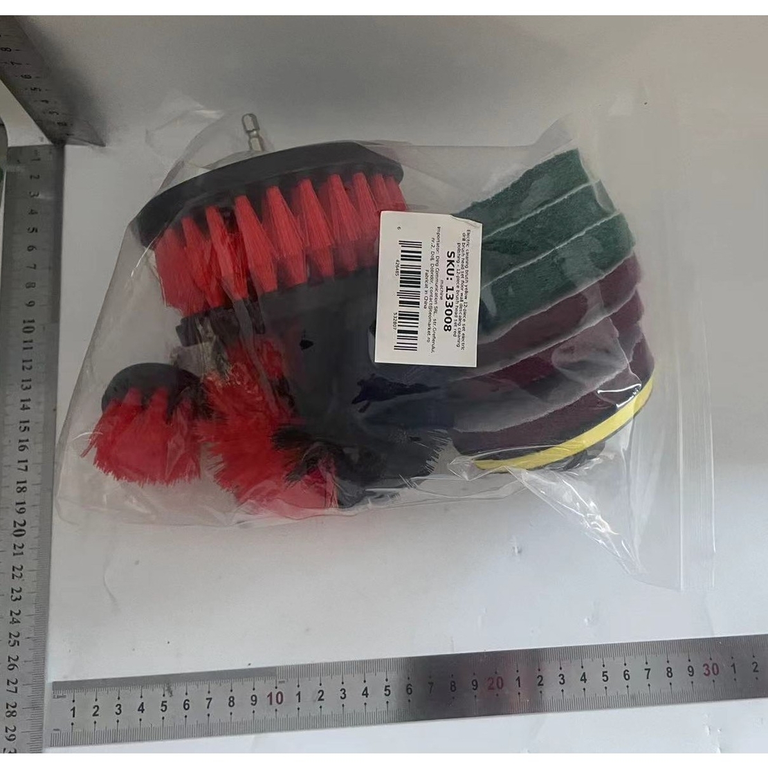 Set 12 Accesorii pentru Curatare Auto, Flippy, Interior si Exterior, Rosu