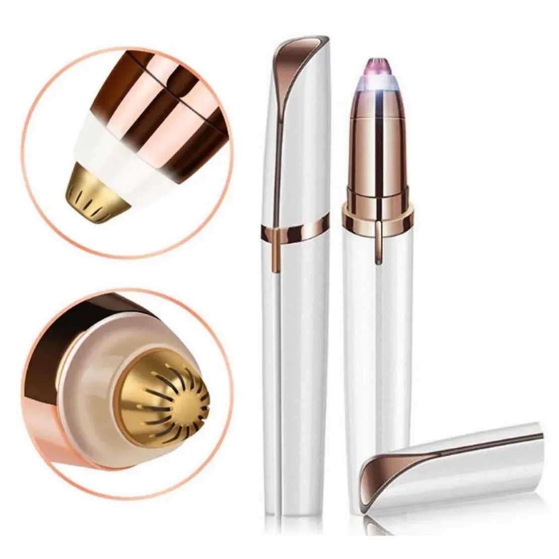 Trimmer Facial, Flippy, pentru Sprancene, Incarcare USB, 1.5 x 13 cm, din ABS, Alb