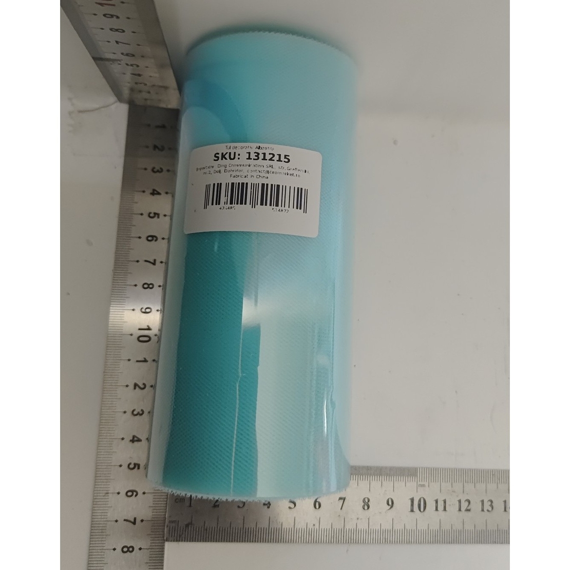 Tul Decorativ, Flippy, 15 cm Latime, 22 cm Lungime, din Poliester, Albastru