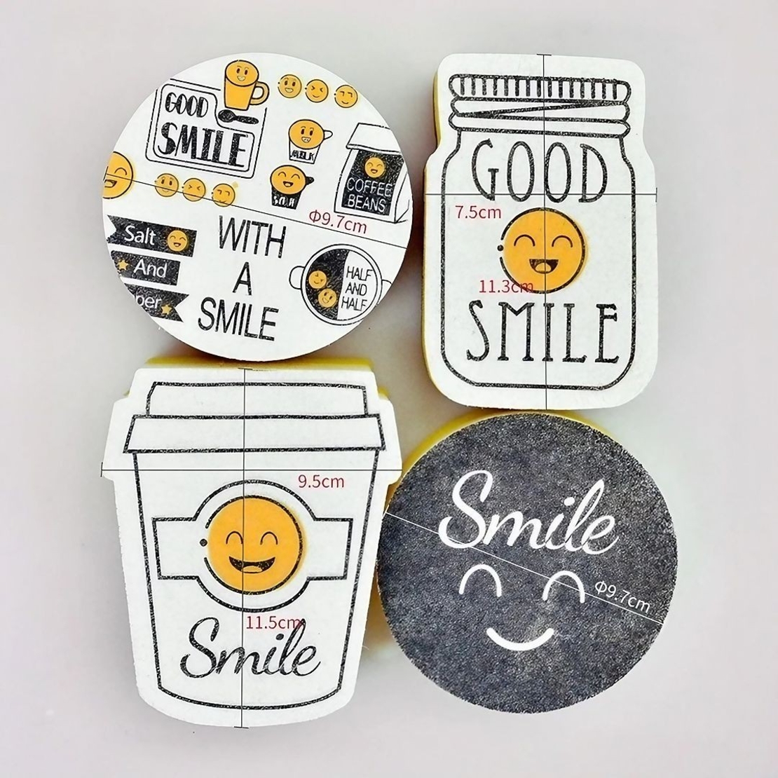 Set 4 bureti de vase Flippy cu tematica Funny Model 2