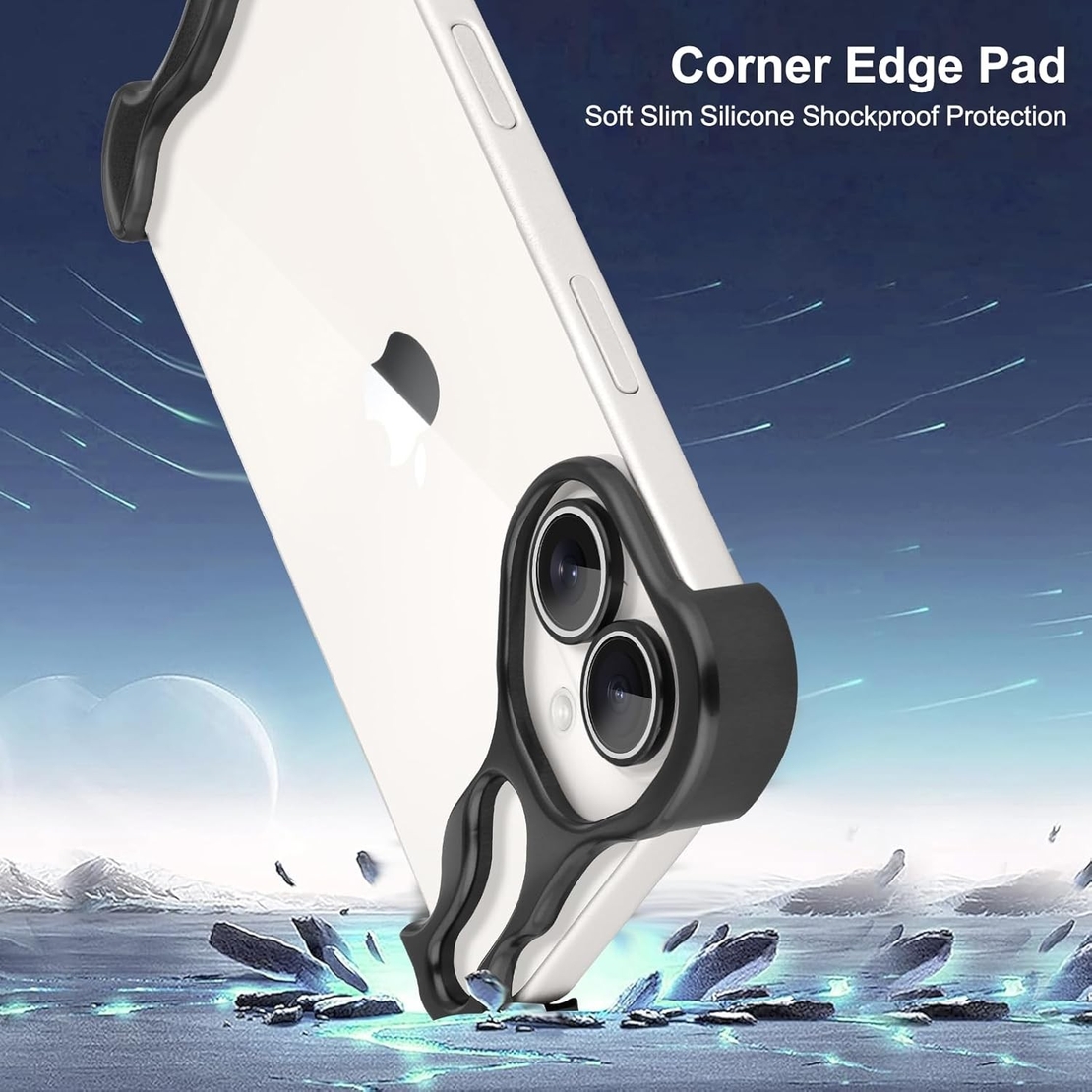 Husa Metalica Compatibila cu iPhone 16, Flippy, Protectie pentru Colturile Telefonului si Camera, Aliaj, Antisoc, Antizgariere, Negru