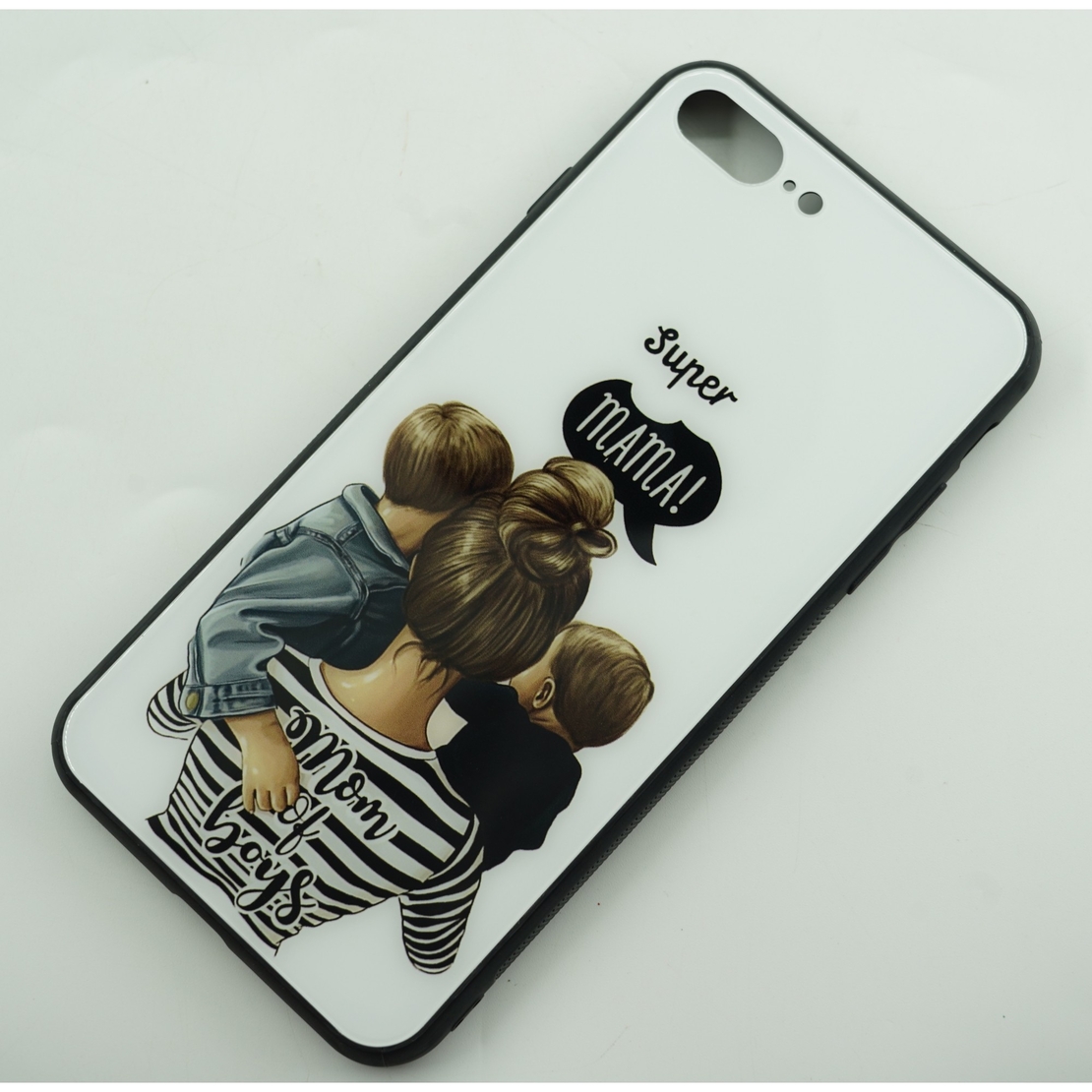Husa protectie Flippy compatibila cu Apple iPhone 13 Pro Max Glass print Super Mom Multicolor