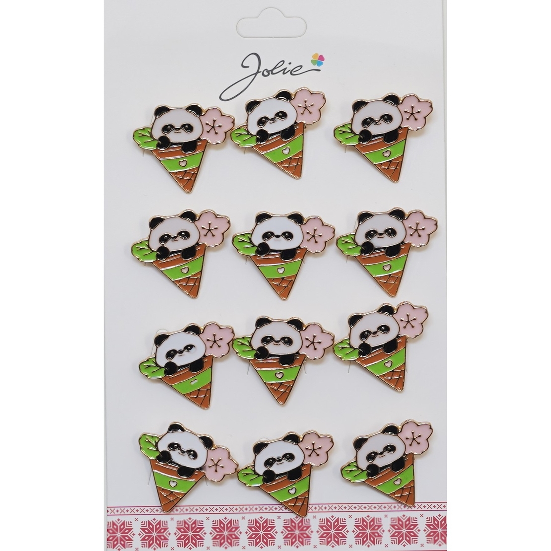 Set 12 Brose Martisor Urs Panda in Con de Inghetata
