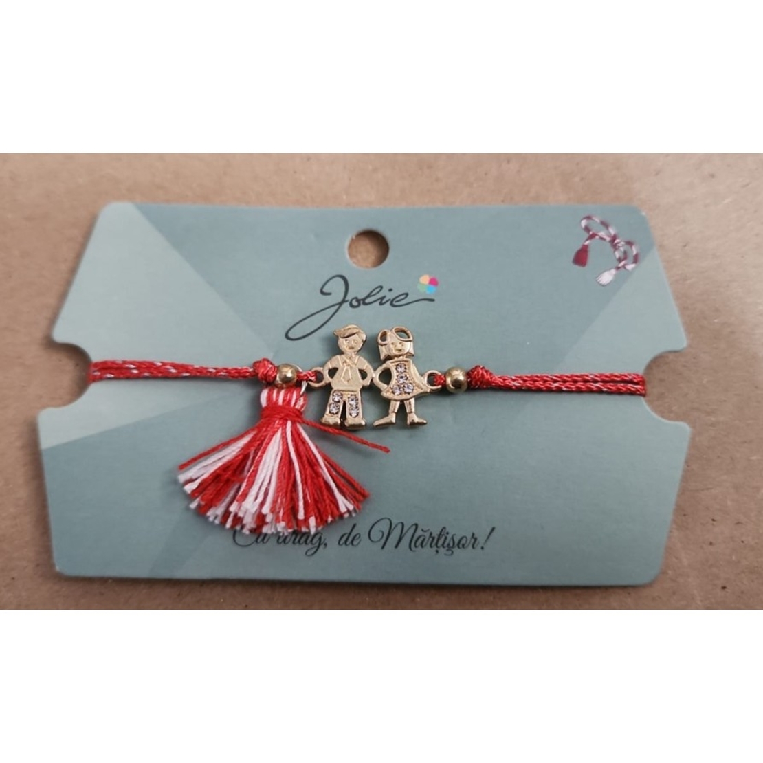 Martisor Bratara cu Ciucure Cuplu Auriu