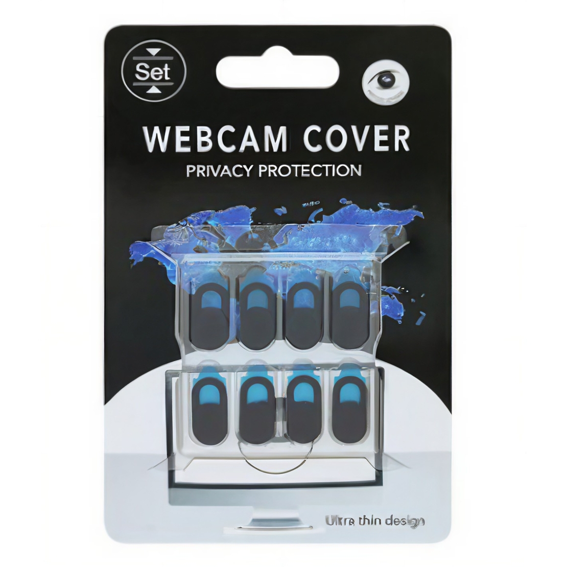 Set protectii camera, Flippy, 8 buc, negru