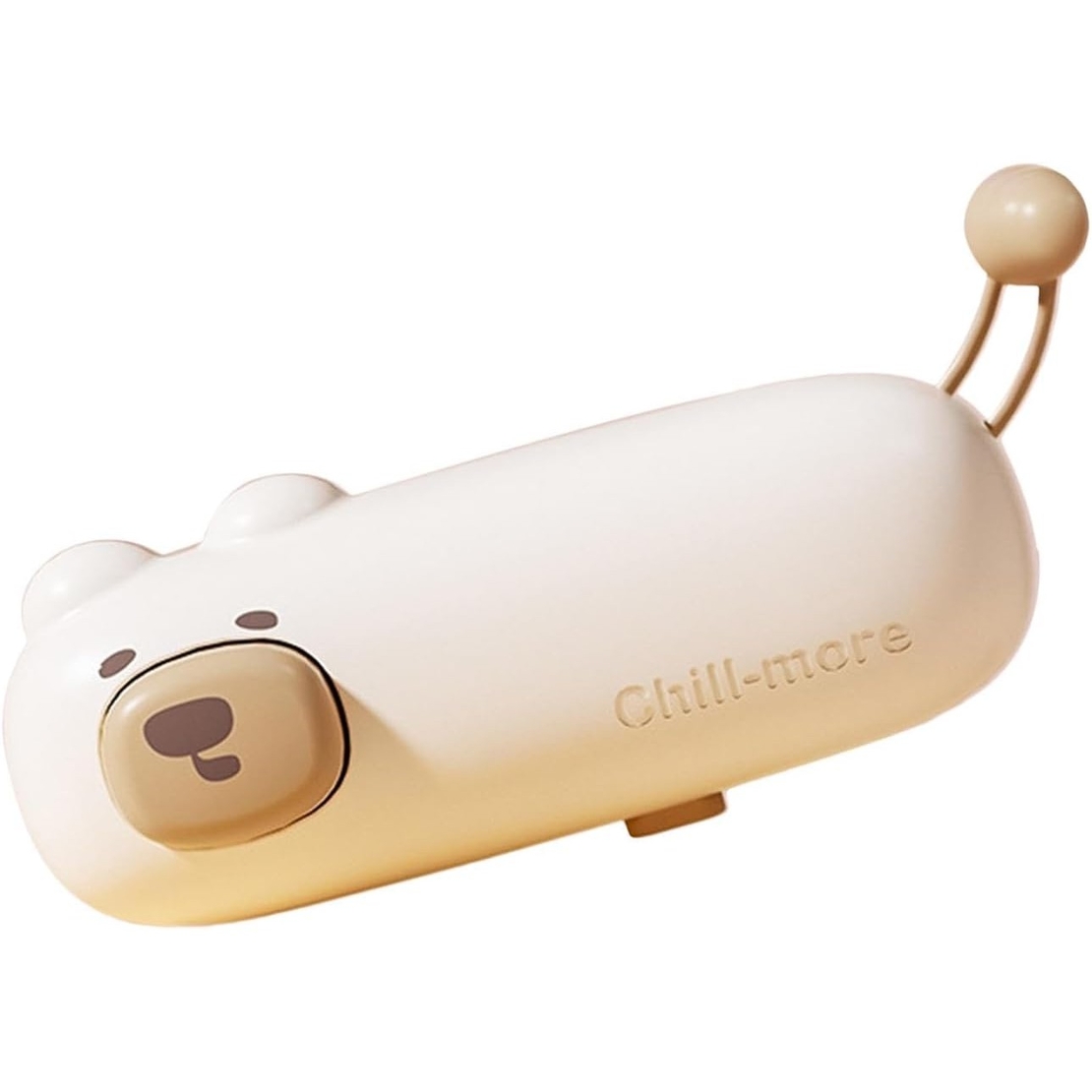 Aparat de Sigilat Ambalaje, Flippy, Incarcare USB Tip C, 400 mAh, 10.2 x 3.7 x 4.3 cm, Model Ursulet, Maro