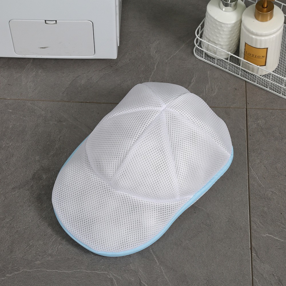 Husa de Spalare Sapca, Flippy, pentru Masina de Spalat, din Poliester, Circumferinta 53 cm, cu Fermoar, Alb/Albastru