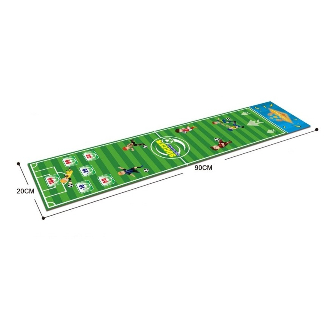 Joc Interactiv, Flippy, Covor de Fotbal 90 x 20 cm, 1-4 Jucatori, +5 Ani, 6 Mingi Incluse, Verde