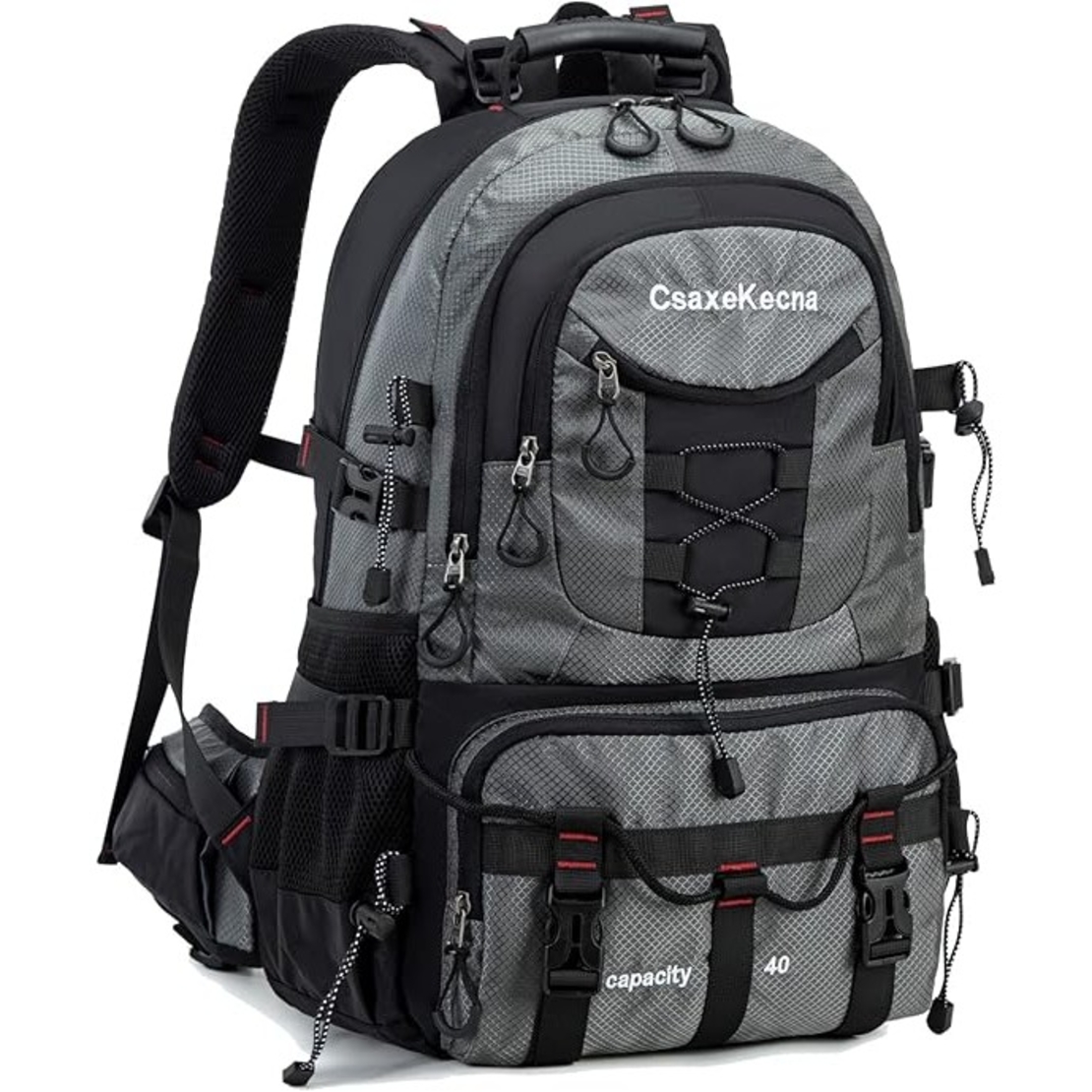 Rucsac Multifunctional de Alpinism, Flippy, Capacitate 36-55 L, de Calatorie, Impermeabil, Slot USB Incarcare Telefon, Bretele Reglabile, 52 x 34 x 19 cm, Gri